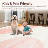 Ultra Soft Area Rug, Non Slip, Stain Resistant, Washable Area Rugs for Living Room, Bedroom, Contemporary Dynamic Color Splash(White)