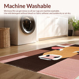 Ultra Soft Area Rug, Non Slip, Stain Resistant, Washable Area Rugs for Living Room, Bedroom, Charming Earthy Tones Animal Print(Brown)