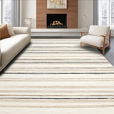 Ultra Soft Area Rug, Non Slip, Stain Resistant, Washable Area Rugs for Living Room, Bedroom, Boho Inspired Runner with a Simple Striped Design(Beige)