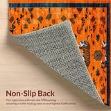 Ultra Soft Area Rug, Non Slip, Stain Resistant, Washable Area Rugs for Living Room, Bedroom, Trendy Kids Room Funky Artwork(Orange)