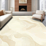 Ultra Soft Area Rug, Non Slip, Stain Resistant, Washable Area Rugs for Living Room, Bedroom, Rustic Modernist Organic Shapes(Beige)