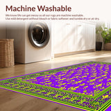 Ultra Soft Area Rug, Non Slip, Stain Resistant, Washable Area Rugs for Living Room, Bedroom, Vibrant Carnival Color Splash(Purple)