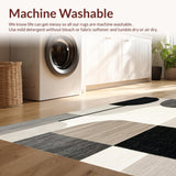 Ultra Soft Area Rug, Non Slip, Stain Resistant, Washable Area Rugs for Living Room, Bedroom, Francis Collection Abstract Geo Area in Beige Charcoal(Gray)