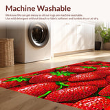 Ultra Soft Area Rug, Non Slip, Stain Resistant, Washable Area Rugs for Living Room, Bedroom, Eclectic Vintage Inspired Bath Mat(Red)