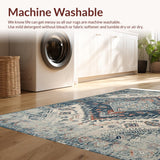 Ultra Soft Area Rug, Non Slip, Stain Resistant, Washable Area Rugs for Living Room, Bedroom, Contemporary Grey Floral Design(Gray)