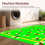 Ultra Soft Area Rug, Non Slip, Stain Resistant, Washable Area Rugs for Living Room, Bedroom, Lively Black Contemporary Print(Green)