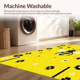 Ultra Soft Area Rug, Non Slip, Stain Resistant, Washable Area Rugs for Living Room, Bedroom, Vibrant Nature-Inspired Round Decor(Yellow)