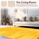 Ultra Soft Area Rug, Non Slip, Stain Resistant, Washable Area Rugs for Living Room, Bedroom, Rustic Earthy Bright Accent(Yellow)