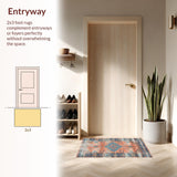 Ultra Soft Area Rug, Non Slip, Stain Resistant, Washable Area Rugs for Living Room, Bedroom, Sophisticated Lattice Style in Soft Tones(Orange)