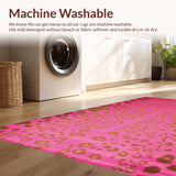 Ultra Soft Area Rug, Non Slip, Stain Resistant, Washable Area Rugs for Living Room, Bedroom, Luxurious Faux Fur Design Element(Pink)