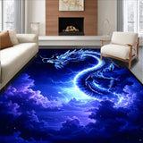 Ultra Soft Area Rug, Non Slip, Stain Resistant, Washable Area Rugs for Living Room, Bedroom, Mysterious Celestial Animal Print(Blue)
