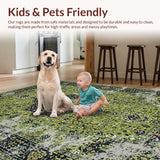 Luxurious Charcoal Floral Accents(Green)