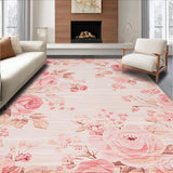 Ultra Soft Area Rug, Non Slip, Stain Resistant, Washable Area Rugs for Living Room, Bedroom, Sleek Contemporary Shag Texture Theme(Pink)