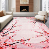 Ultra Soft Area Rug, Non Slip, Stain Resistant, Washable Area Rugs for Living Room, Bedroom, Dreamy Botanical Print Charm(Pink)