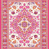 Vibrant Symmetrical Floral Design(White)