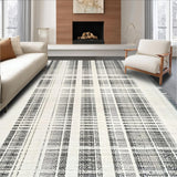 Ultra Soft Area Rug, Non Slip, Stain Resistant, Washable Area Rugs for Living Room, Bedroom, Boho Chic Black & White Area Rug:  Layered Welcome Mat(Gray)