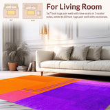 Ultra Soft Area Rug, Non Slip, Stain Resistant, Washable Area Rugs for Living Room, Bedroom, Interactive Playful Liquid Aesthetic(Orange)