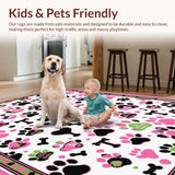 Ultra Soft Area Rug, Non Slip, Stain Resistant, Washable Area Rugs for Living Room, Bedroom, Vibrant Animal Print Decorative Piece(White)