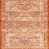 Ultra Soft Area Rug, Non Slip, Stain Resistant, Washable Area Rugs for Living Room, Bedroom, Rustic Geometric Burnt Orange Motif(Orange)