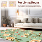 Ultra Soft Area Rug, Non Slip, Stain Resistant, Washable Area Rugs for Living Room, Bedroom, Non-Slip Sage Green Office Accent Rug(Beige)