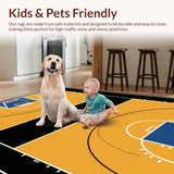 Ultra Soft Area Rug, Non Slip, Stain Resistant, Washable Area Rugs for Living Room, Bedroom, Stylish Athletic Patterned Accent(Yellow)
