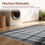 Ultra Soft Area Rug, Non Slip, Stain Resistant, Washable Area Rugs for Living Room, Bedroom, Artistic Striped Carpet for Entry and Outdoor Space(Gray)