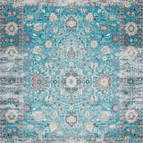 Ultra Soft Area Rug, Non Slip, Stain Resistant, Washable Area Rugs for Living Room, Bedroom, Whimsical Cozy Ogee Pattern(Blue)