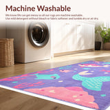Ultra Soft Area Rug, Non Slip, Stain Resistant, Washable Area Rugs for Living Room, Bedroom, Whimsical Pastel Ombre Texture(Purple)