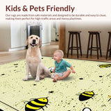 Ultra Soft Area Rug, Non Slip, Stain Resistant, Washable Area Rugs for Living Room, Bedroom, Vintage Ornate Cozy Style(Beige)