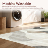 Ultra Soft Area Rug, Non Slip, Stain Resistant, Washable Area Rugs for Living Room, Bedroom, Elegant Earthy Toned Design(Beige)