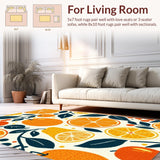 Ultra Soft Area Rug, Non Slip, Stain Resistant, Washable Area Rugs for Living Room, Bedroom, Fun Juicy Patterned Surface(Orange)