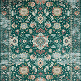 Ultra Soft Area Rug, Non Slip, Stain Resistant, Washable Area Rugs for Living Room, Bedroom, Vintage Floral Boho Charm(Green)