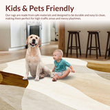 Ultra Soft Area Rug, Non Slip, Stain Resistant, Washable Area Rugs for Living Room, Bedroom, Elegant Beige & Brown Swirl Line Area(Beige)