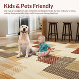 Ultra Soft Area Rug, Non Slip, Stain Resistant, Washable Area Rugs for Living Room, Bedroom, Size Area Runner in Warm Brown Beige Zigzag Design(Beige)