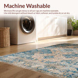 Ultra Soft Area Rug, Non Slip, Stain Resistant, Washable Area Rugs for Living Room, Bedroom, Sleek Contemporary Ogee Pattern(Beige)