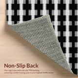 Ultra Soft Area Rug, Non Slip, Stain Resistant, Washable Area Rugs for Living Room, Bedroom, Luxurious Minimalist Geometric Rug(Black)