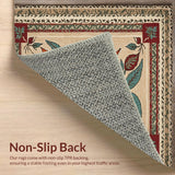 Ultra Soft Area Rug, Non Slip, Stain Resistant, Washable Area Rugs for Living Room, Bedroom, Outdoor-Inspired Small Kitchen Hand-Printed Carpet(Beige)