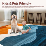 Ultra Soft Area Rug, Non Slip, Stain Resistant, Washable Area Rugs for Living Room, Bedroom, Vibrant Abstract Mountain Landscape(Orange)