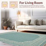 Ultra Soft Area Rug, Non Slip, Stain Resistant, Washable Area Rugs for Living Room, Bedroom, Scalloped Bowknot Bath Rug: Preppy Pastel Area Rug(Blue)