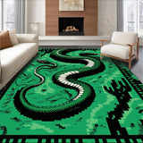 Ultra Soft Area Rug, Non Slip, Stain Resistant, Washable Area Rugs for Living Room, Bedroom, Vibrant Modern Animal Pattern(Green)
