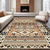 Ultra Soft Area Rug, Non Slip, Stain Resistant, Washable Area Rugs for Living Room, Bedroom, Vibrant Retro Ogee Style(Beige)