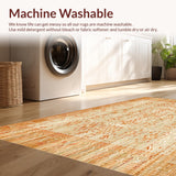 Ultra Soft Area Rug, Non Slip, Stain Resistant, Washable Area Rugs for Living Room, Bedroom, Boho Morden Tan Rug with Edge Geometric Indoor Carpet(Beige)