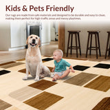 Ultra Soft Area Rug, Non Slip, Stain Resistant, Washable Area Rugs for Living Room, Bedroom, Modern Plush Ogee Pattern(Beige)