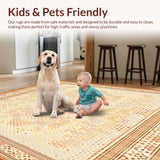 Ultra Soft Area Rug, Non Slip, Stain Resistant, Washable Area Rugs for Living Room, Bedroom, Exotic Zoulou Boho Animal Print Area Ivory Terracotta Brown Beige(Beige)