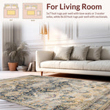 Ultra Soft Area Rug, Non Slip, Stain Resistant, Washable Area Rugs for Living Room, Bedroom, Rustic Abstract Distressed Aesthetic(Beige)