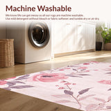Ultra Soft Area Rug, Non Slip, Stain Resistant, Washable Area Rugs for Living Room, Bedroom, Lush Transitional Warm Tones(Pink)