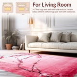 Ultra Soft Area Rug, Non Slip, Stain Resistant, Washable Area Rugs for Living Room, Bedroom, Elegant Cherry Petal Design(Pink)