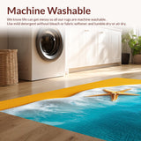 Ultra Soft Area Rug, Non Slip, Stain Resistant, Washable Area Rugs for Living Room, Bedroom, Marine Blue Entryway Stain-Resistant Carpet(Yellow)