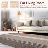 Ultra Soft Area Rug, Non Slip, Stain Resistant, Washable Area Rugs for Living Room, Bedroom, Rustic Symmetrical Graphic Aesthetic(Gray)