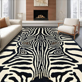 Ultra Soft Area Rug, Non Slip, Stain Resistant, Washable Area Rugs for Living Room, Bedroom, Ivory Black Animal Design Hallway Carpet(Black)